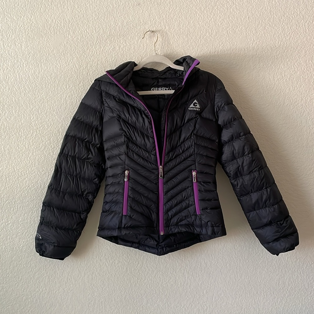 Gerry Lightweight Puffer Jacket Fitted Zip Up Hoodie Indie Retro - Picture 16 of 16